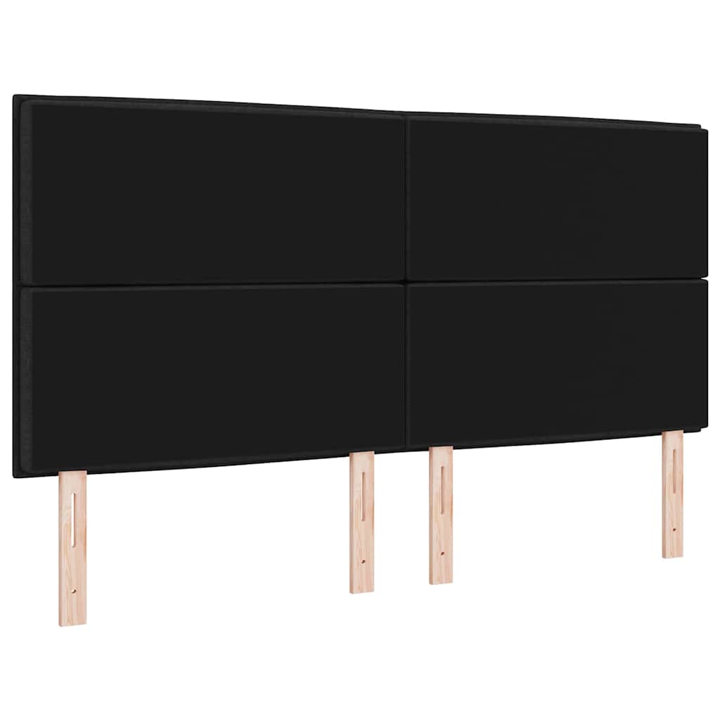 LED glava kreveta s LED trakama Crna 180 cm tkanina