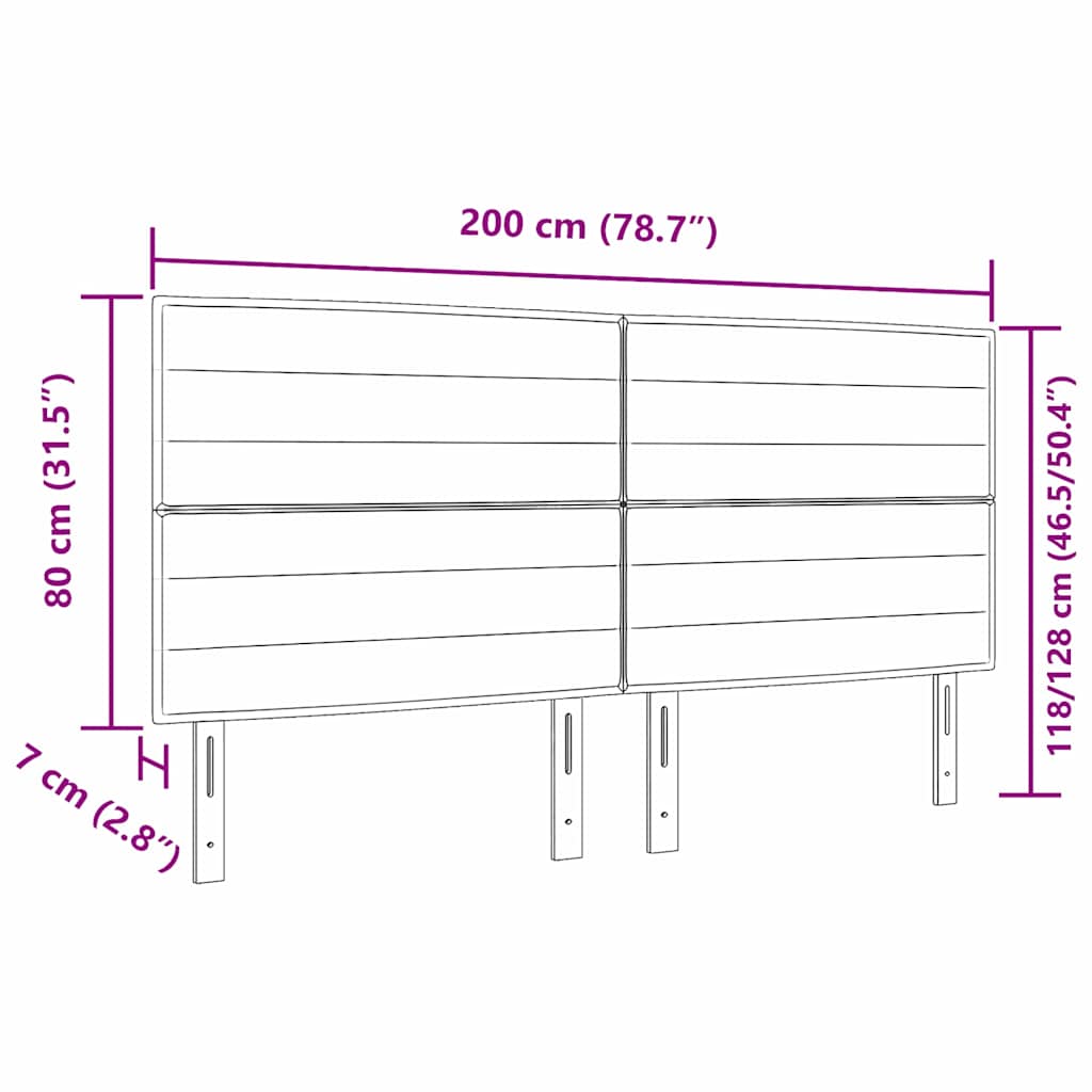 LED glava kreveta s LED trakama Sivo-smeđa 200 cm tkanina