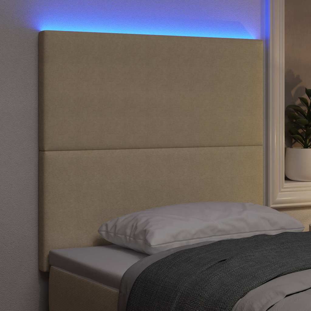 LED glava kreveta Siva zelena 80 cm Kordura tekstil