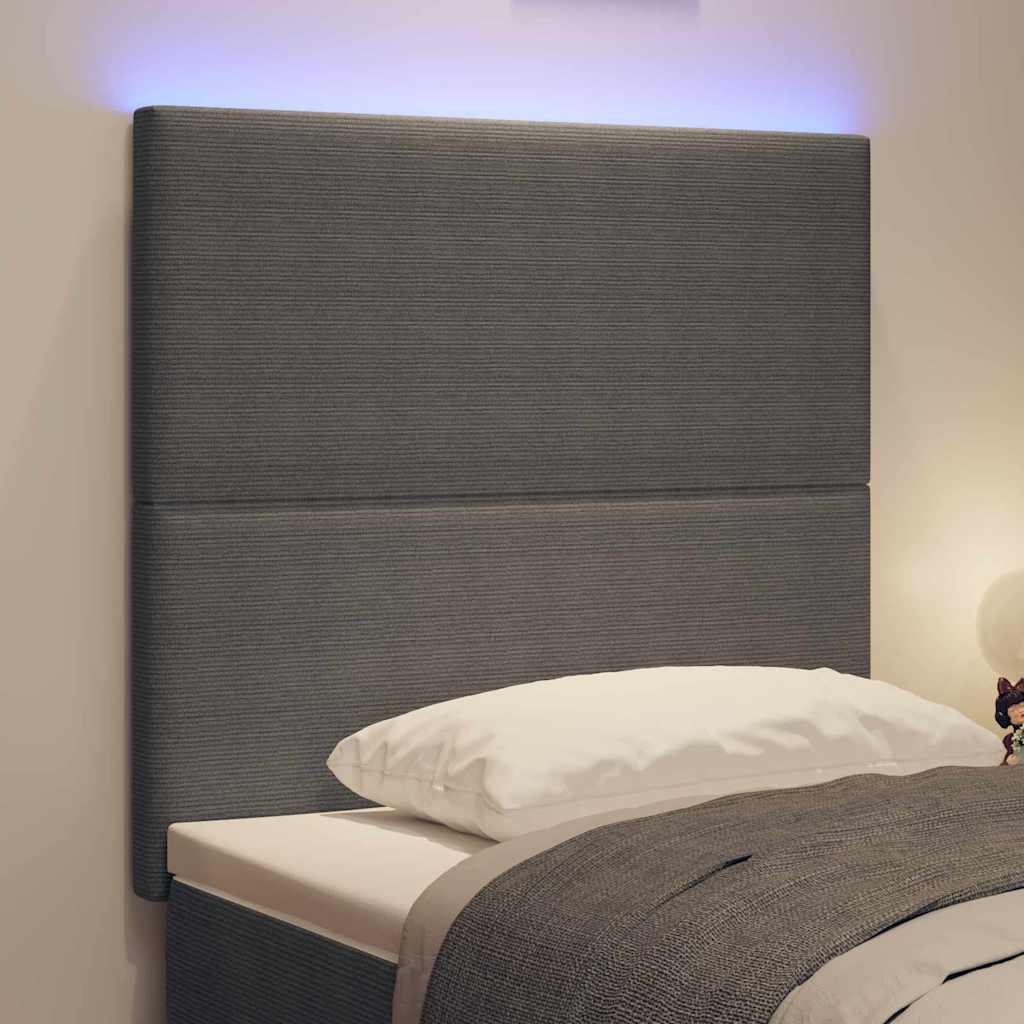 LED glava kreveta Svijetlo siva 100 cm Kordura tekstil