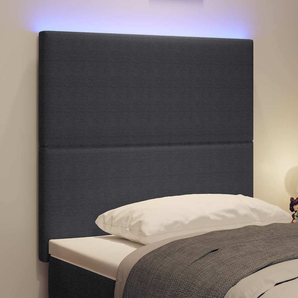 LED glava kreveta Tamno siva 100 cm Kordura tekstil