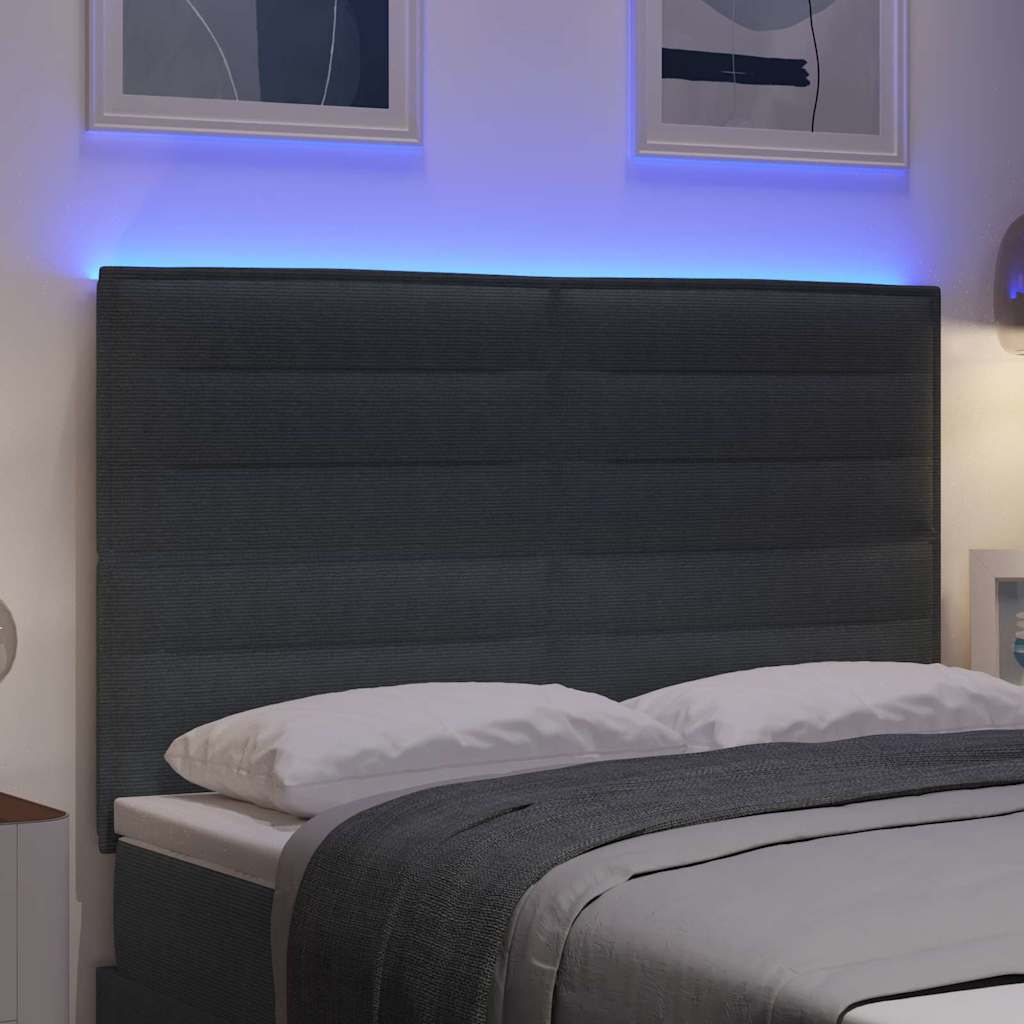 LED glava kreveta Tamno siva 160 cm Kordura tekstil