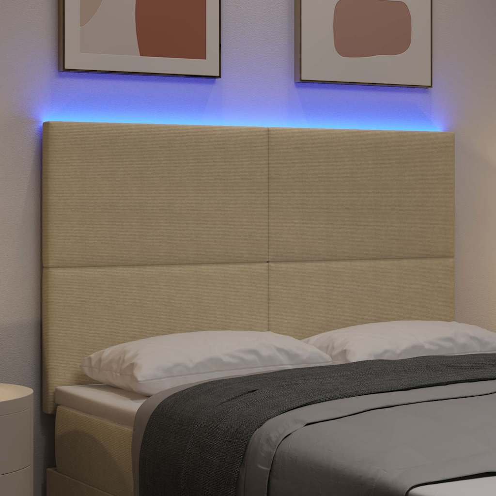 LED glava kreveta Siva zelena 160 cm Kordura tekstil