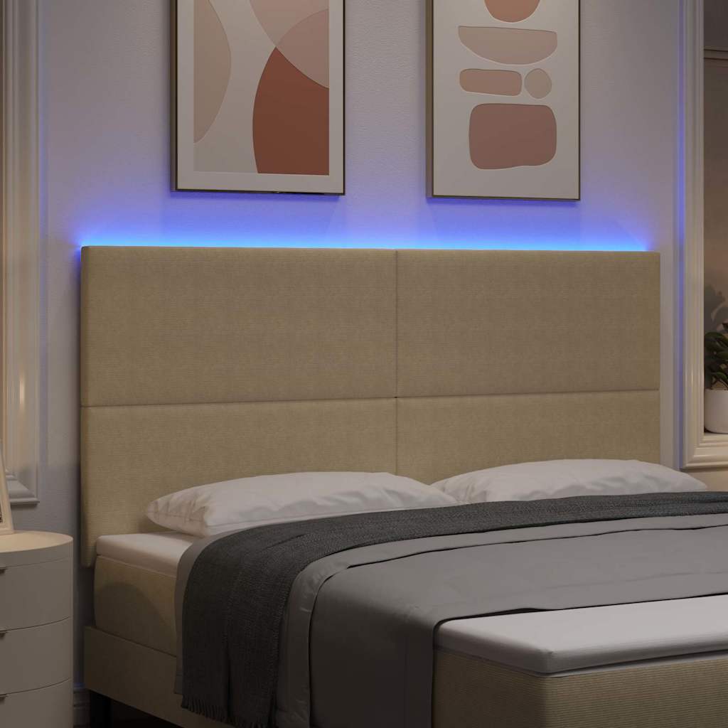 LED glava kreveta Siva zelena 180 cm Kordura tekstil