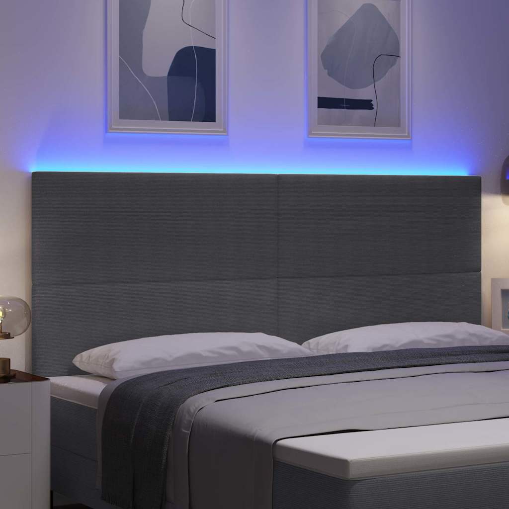 LED glava kreveta Svijetlo siva 200 cm Kordura tekstil