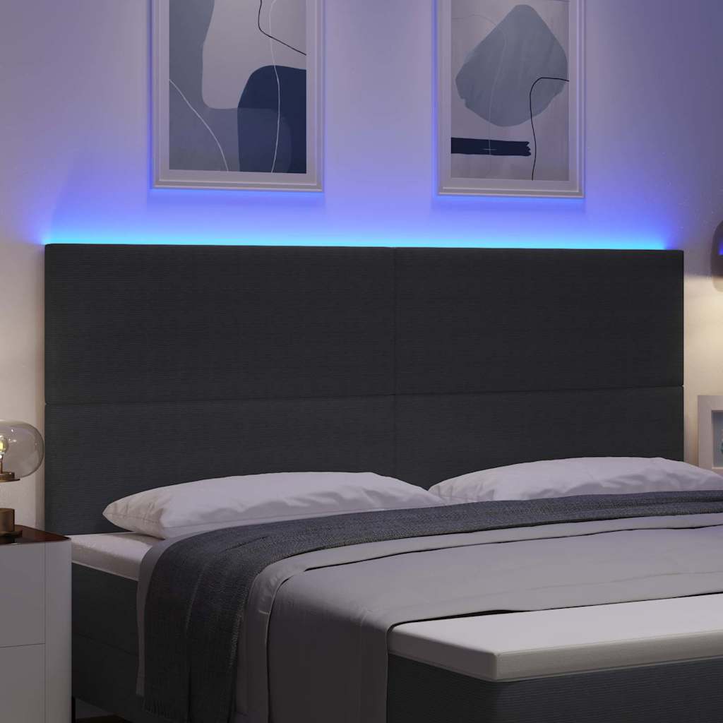 LED glava kreveta Tamno siva 200 cm Kordura tekstil