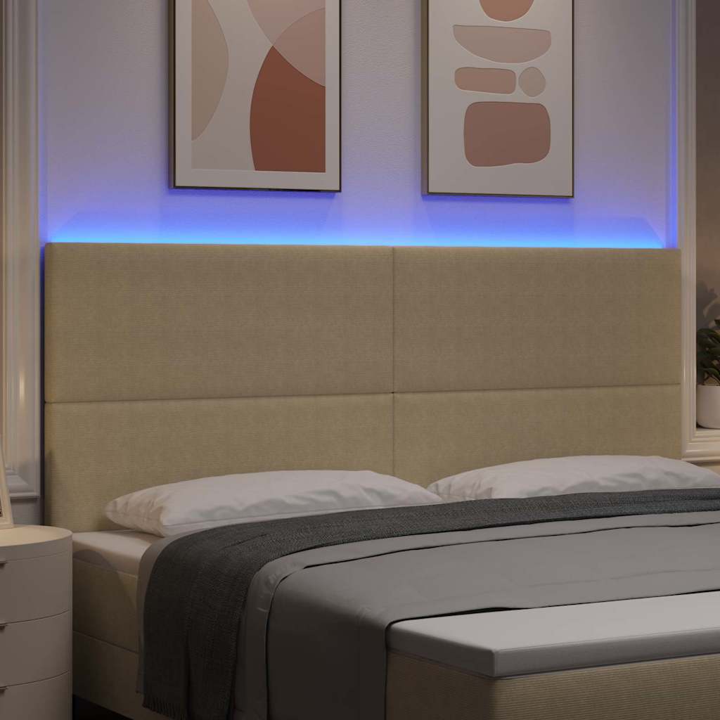 LED glava kreveta Siva zelena 200 cm Kordura tekstil