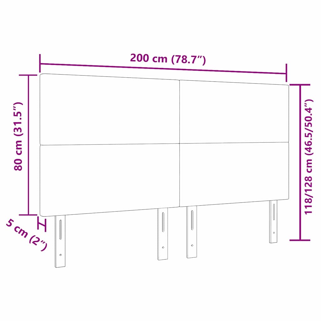 LED glava kreveta Siva zelena 200 cm Kordura tekstil