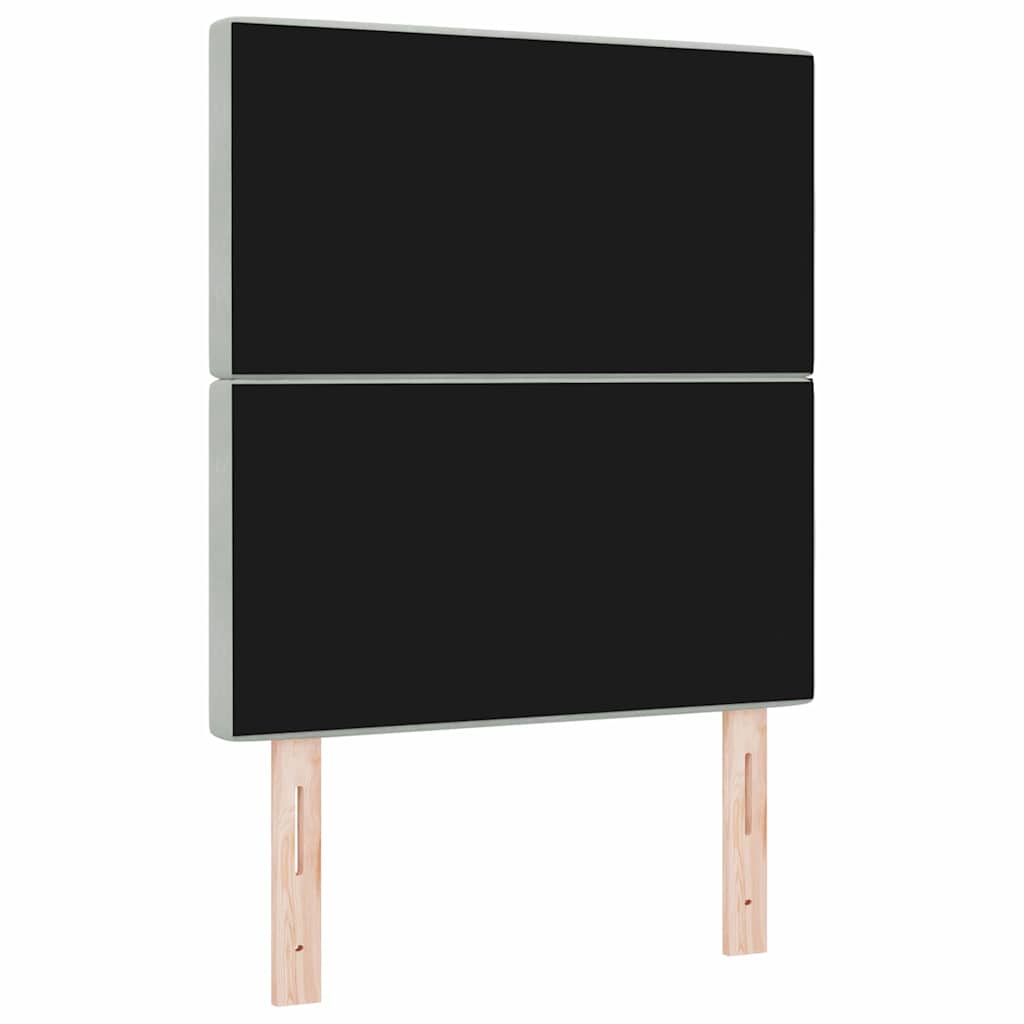 LED glava kreveta s LED trakama Svijetlo siva 80 cm Baršun