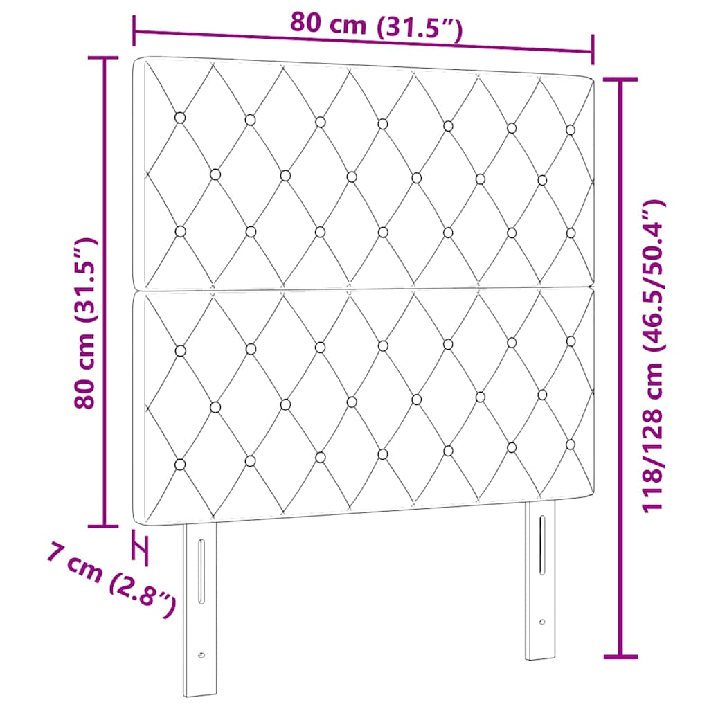 LED glava kreveta s LED trakama Svijetlo siva 80 cm Baršun