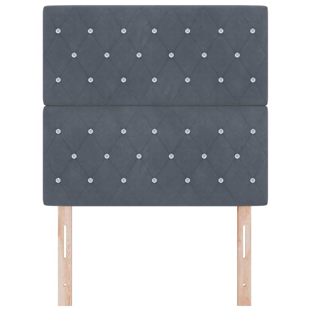 LED glava kreveta s LED trakama Tamno siva 90 cm Baršun