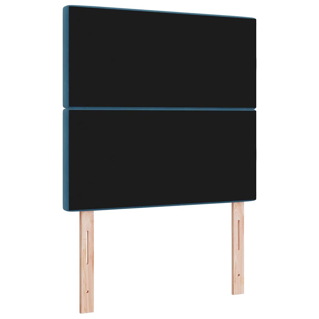 LED glava kreveta s LED trakama Tamno plava 90 cm Baršun