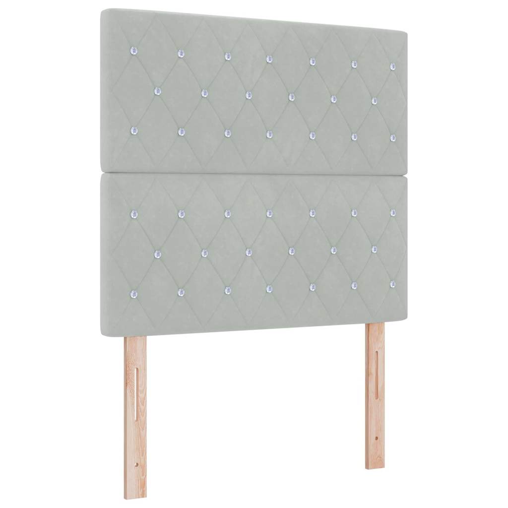 LED glava kreveta s LED trakama Svijetlo siva 100 cm Baršun