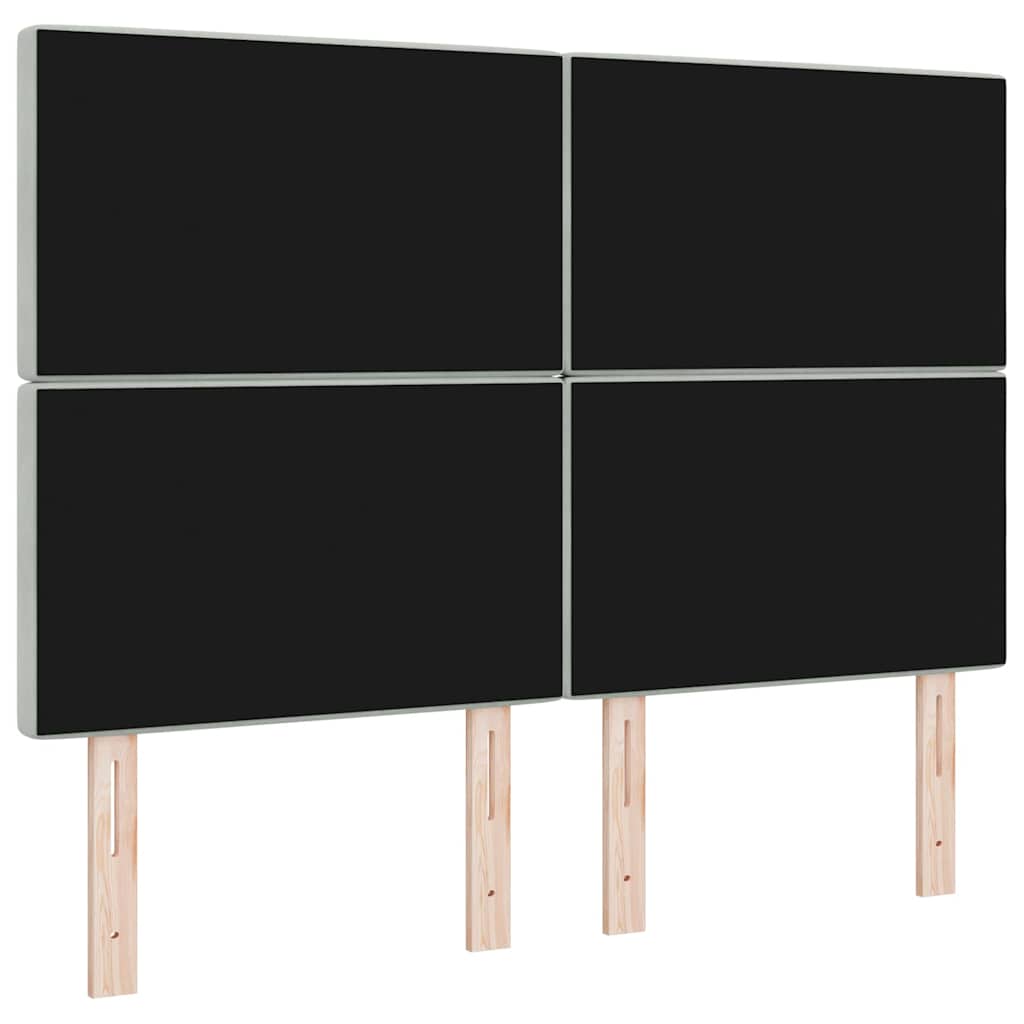 LED glava kreveta s LED trakama Svijetlo siva 144 cm Baršun