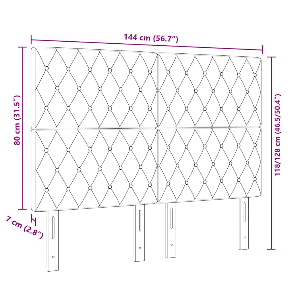 LED glava kreveta s LED trakama Tamnozelena 144 cm Baršun