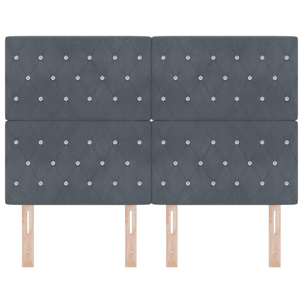 LED glava kreveta s LED trakama Tamno siva 160 cm Baršun