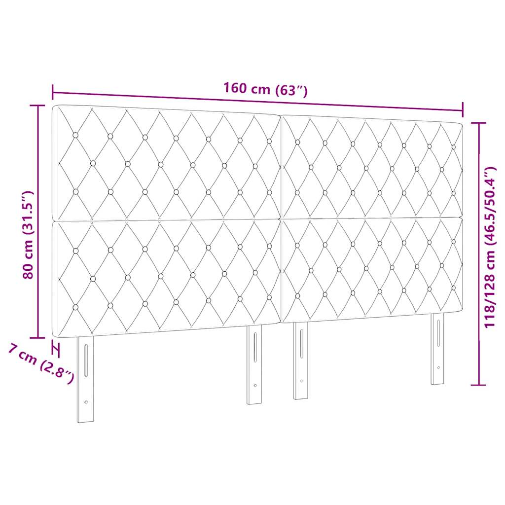 LED glava kreveta s LED trakama Tamno siva 160 cm Baršun