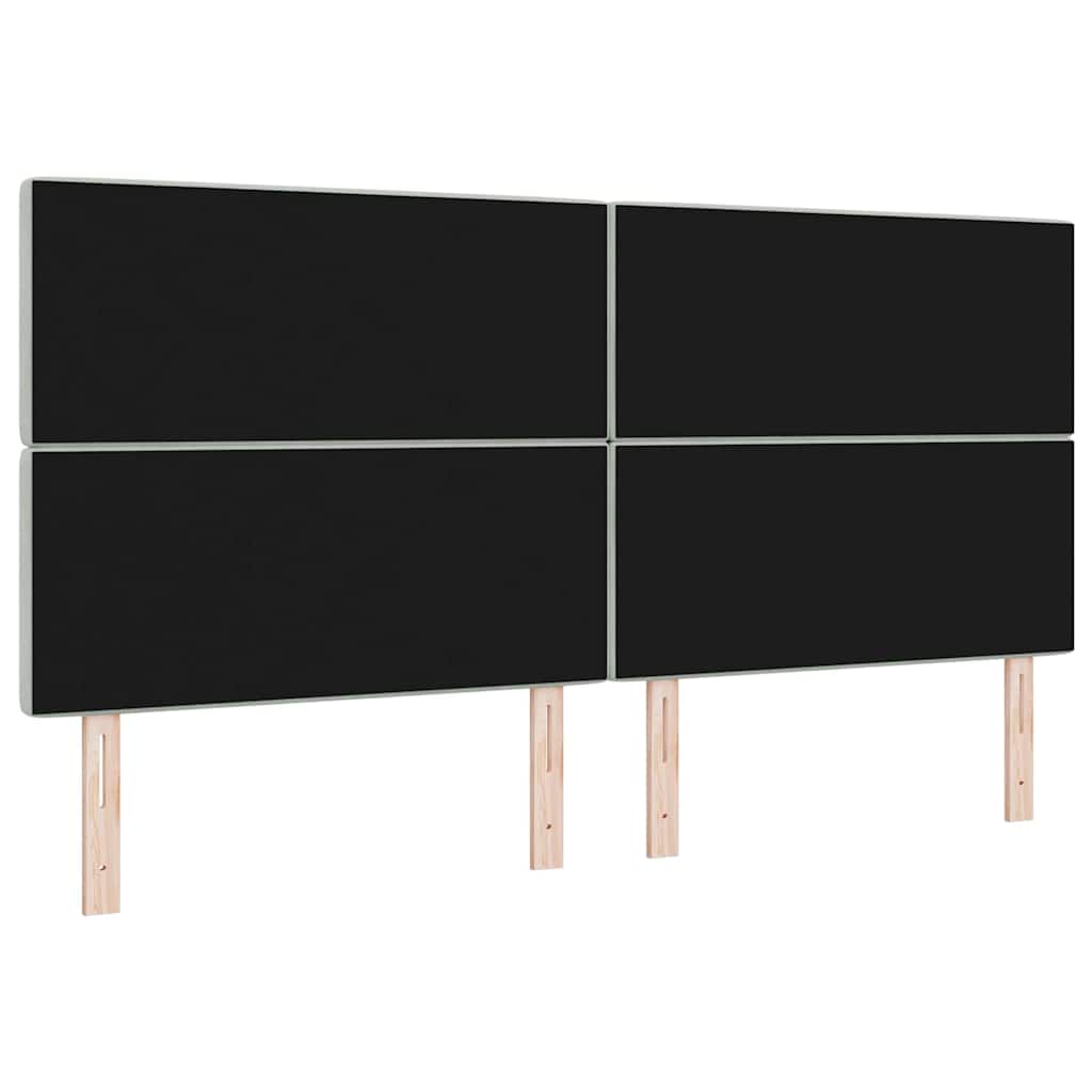 LED glava kreveta s LED trakama Svijetlo siva 200 cm Baršun