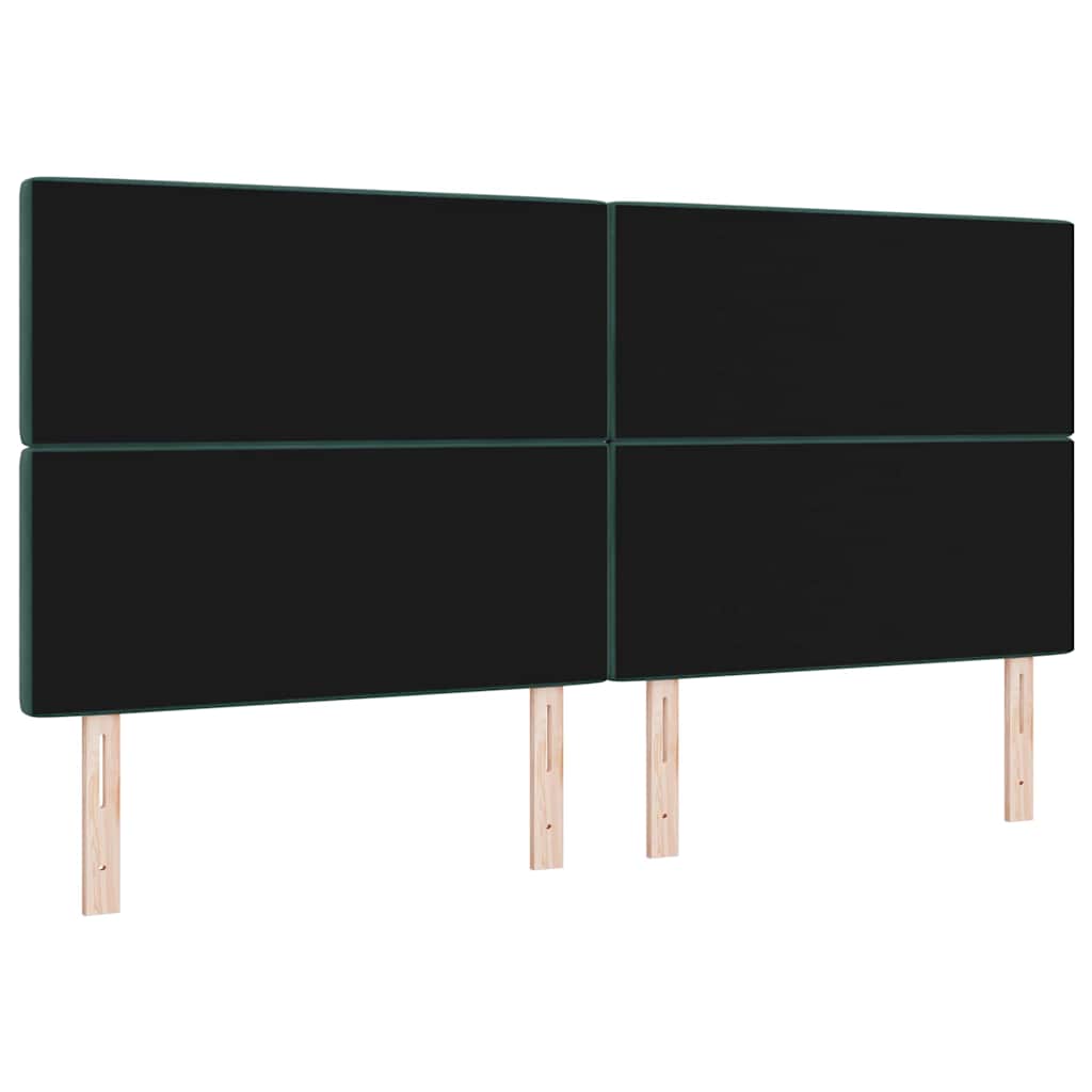 LED glava kreveta s LED trakama Tamnozelena 200 cm Baršun