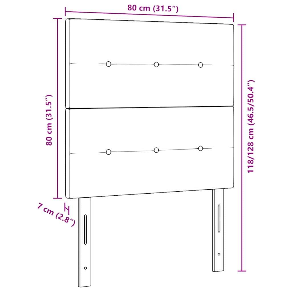 LED glava kreveta s LED trakama Krema 80 cm tkanina