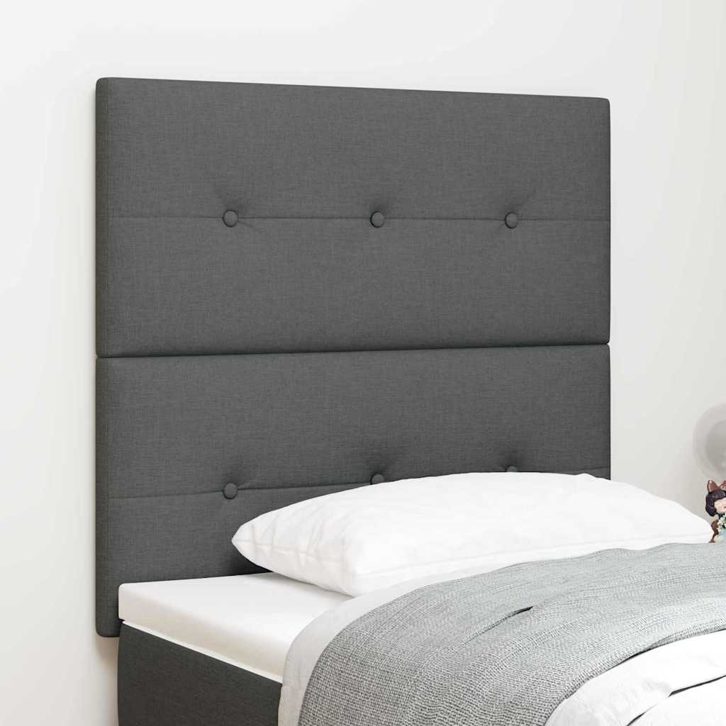 LED glava kreveta s LED trakama Tamno siva 90 cm tkanina