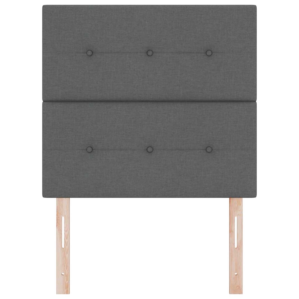 LED glava kreveta s LED trakama Tamno siva 90 cm tkanina