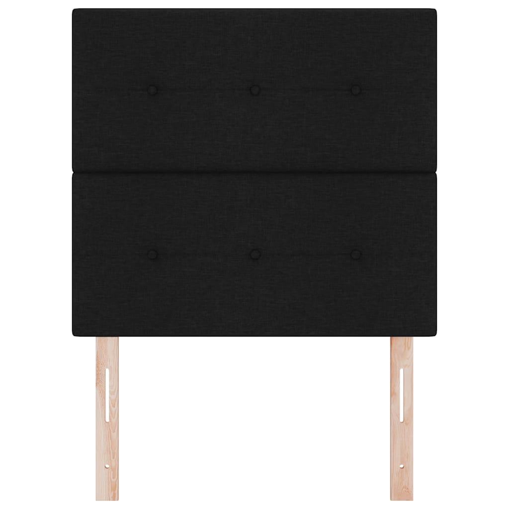 LED glava kreveta s LED trakama s uzglavljem Crna 90 cm tkanina