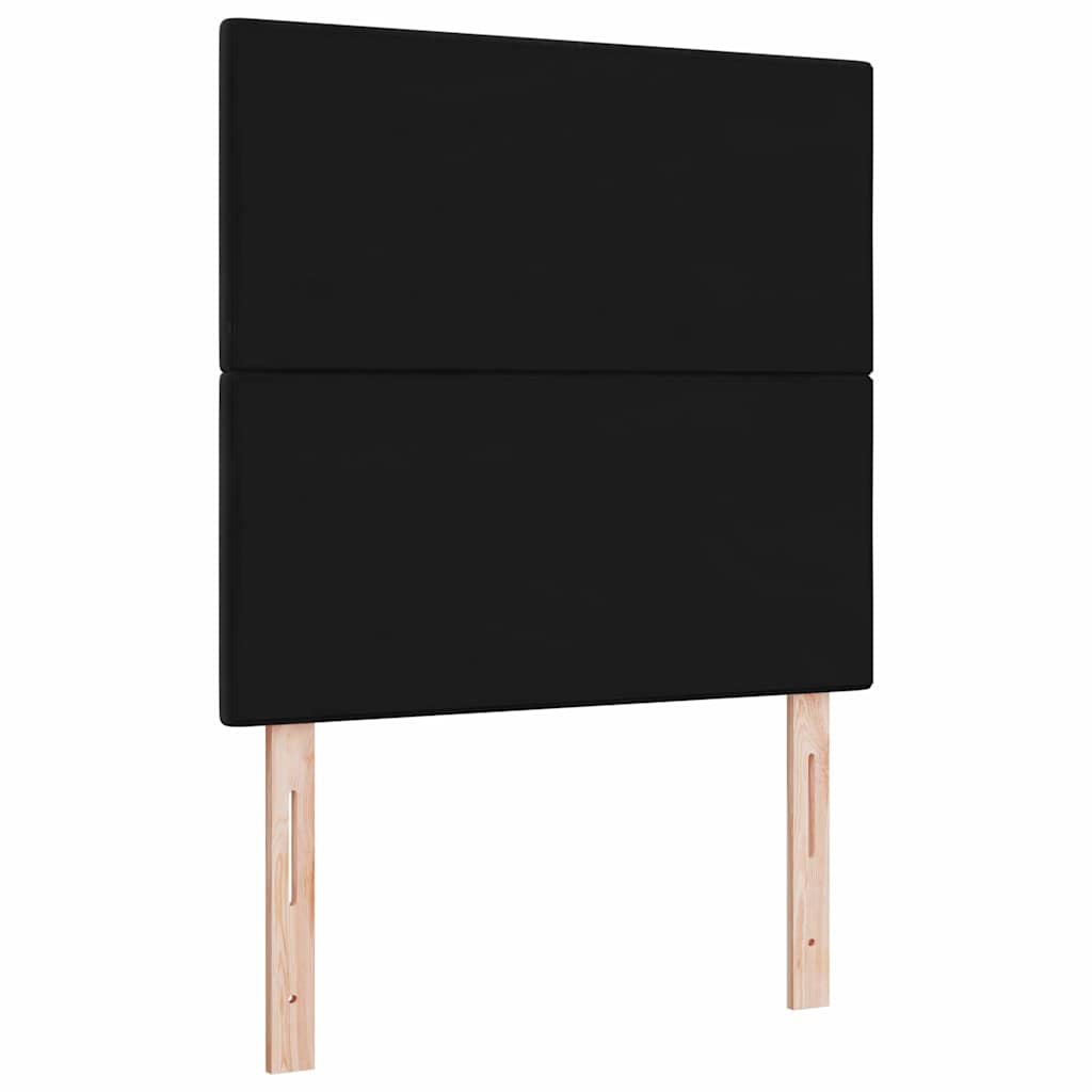 LED glava kreveta s LED trakama Crna 90 cm Baršun