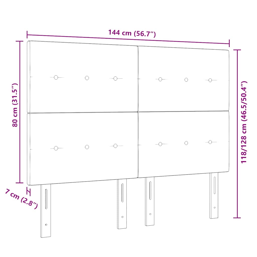 LED glava kreveta s LED trakama Ružičasta 144 cm Baršun