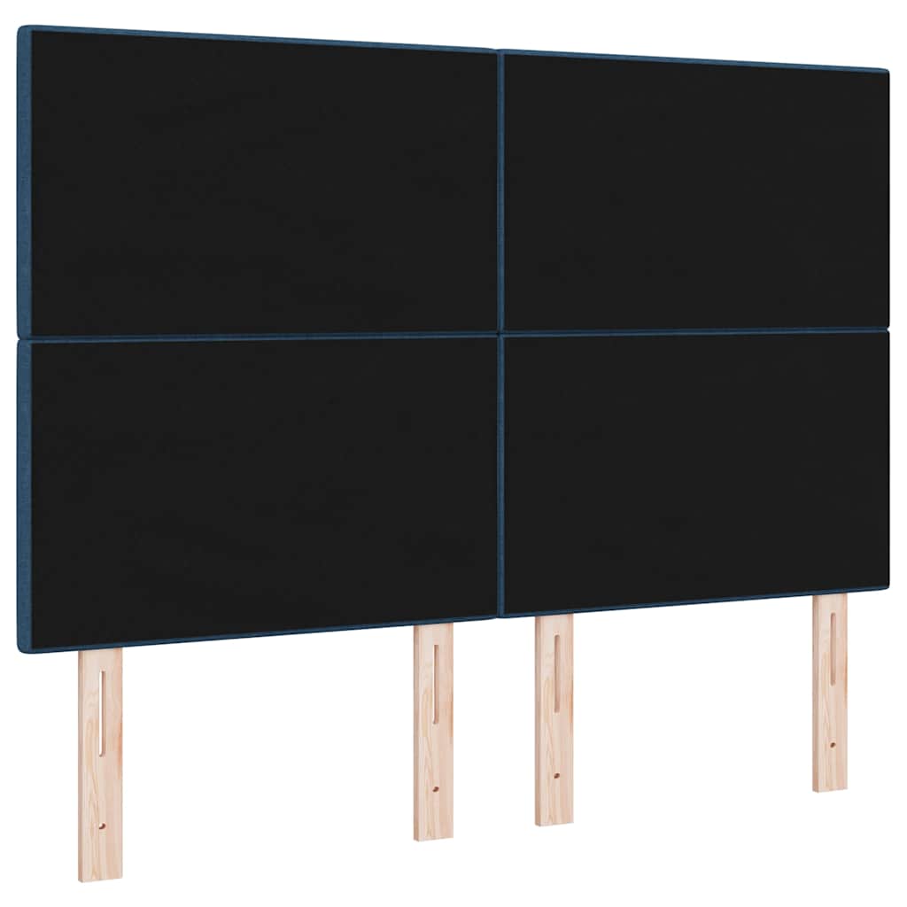 LED glava kreveta s LED trakama Plava 160 cm tkanina
