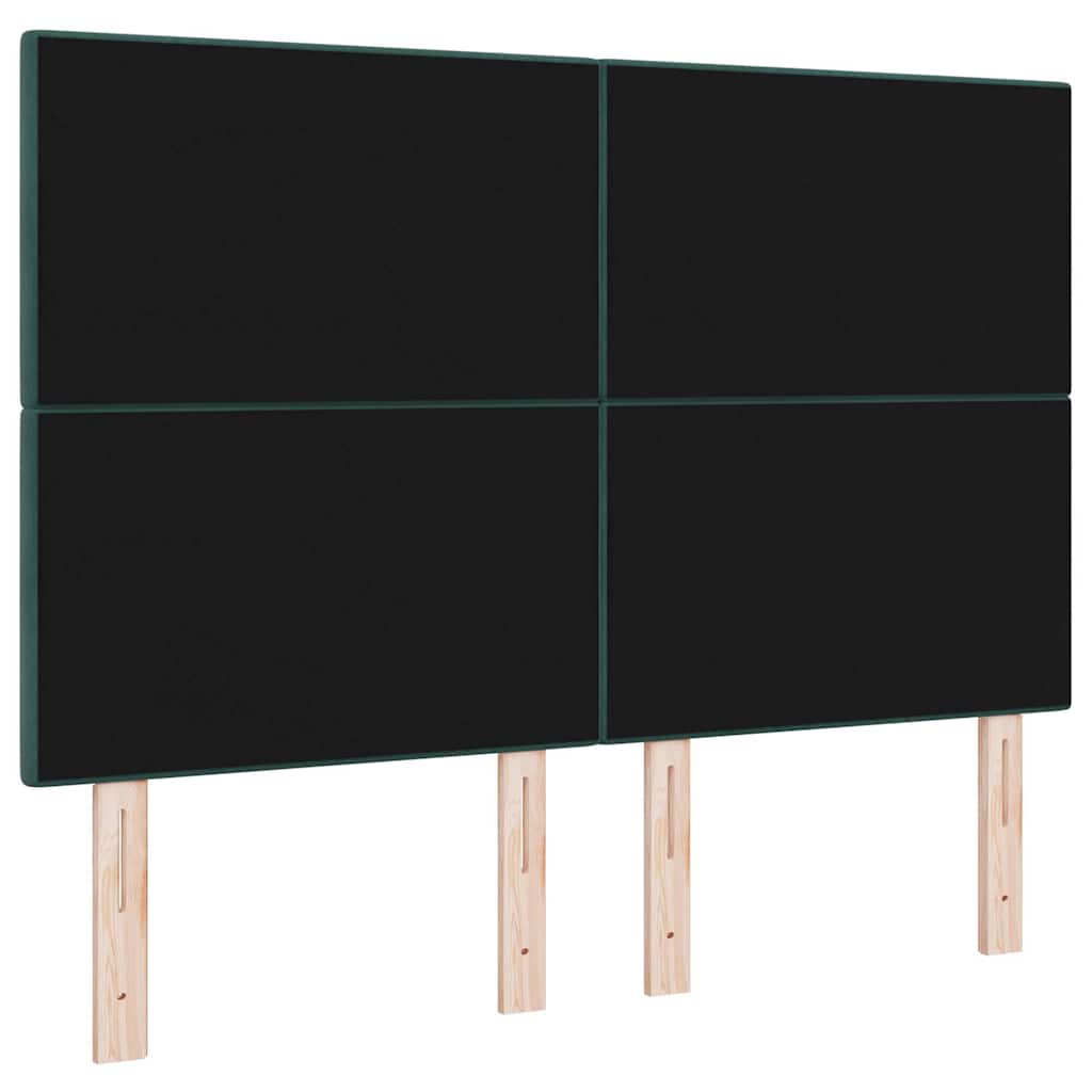 LED glava kreveta s LED trakama Zelena 160 cm Baršun