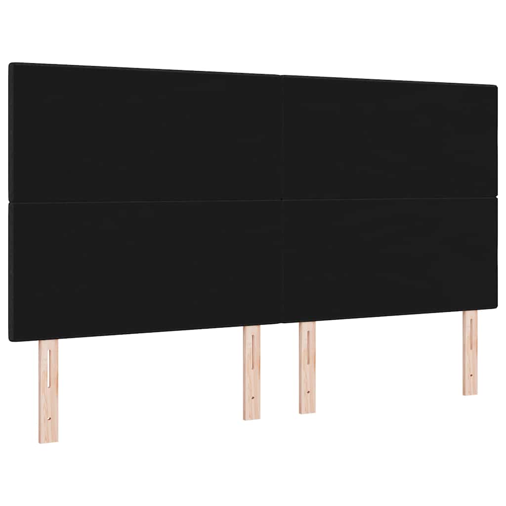 LED glava kreveta s LED trakama Crna 180 cm tkanina