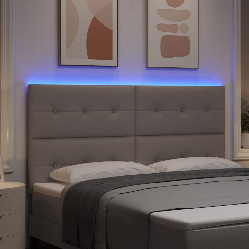 LED glava kreveta s LED trakama Sivo-smeđa 180 cm tkanina