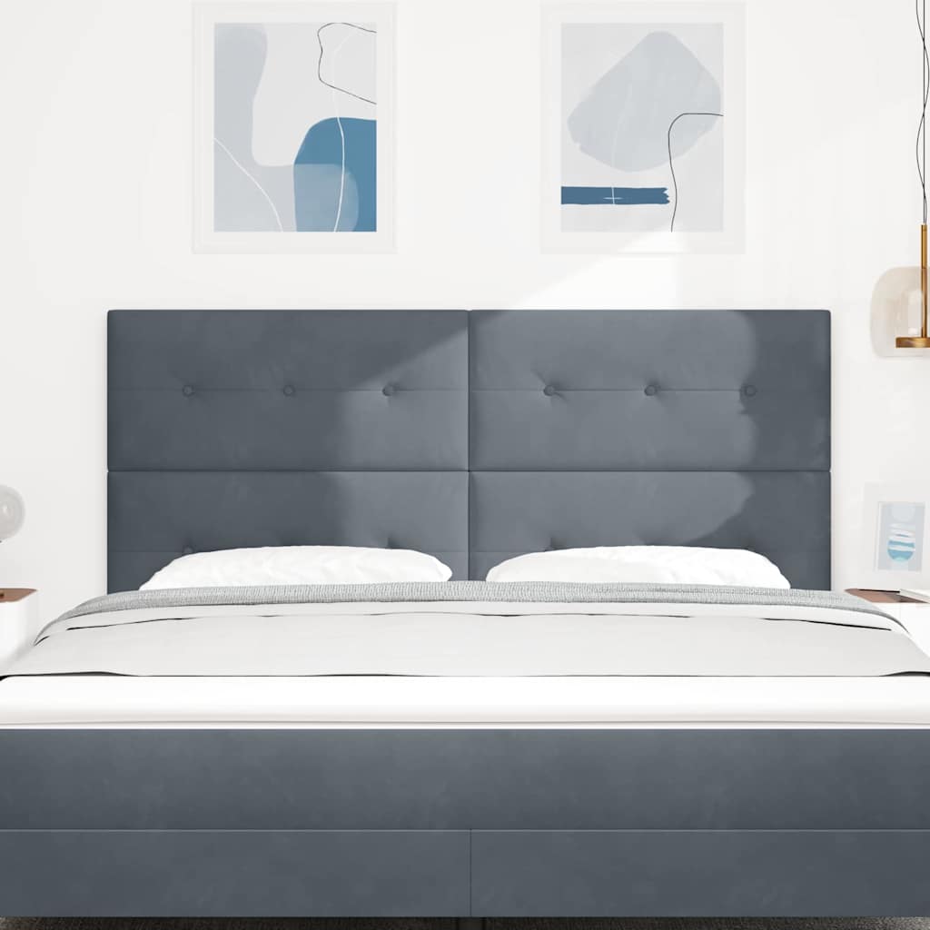 LED glava kreveta s LED trakama Sivi 180 cm Baršun
