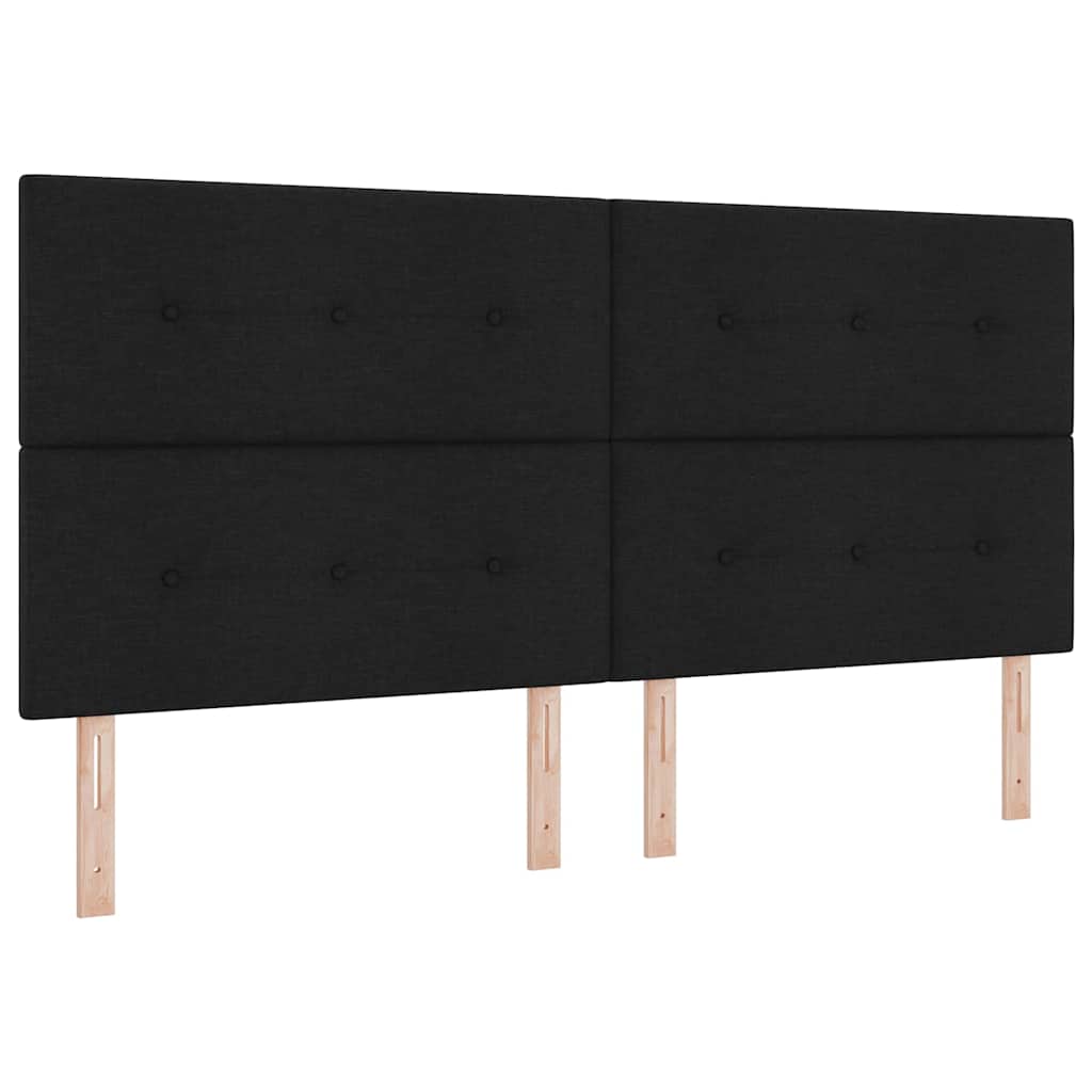 LED glava kreveta s LED trakama Crna 200 cm tkanina