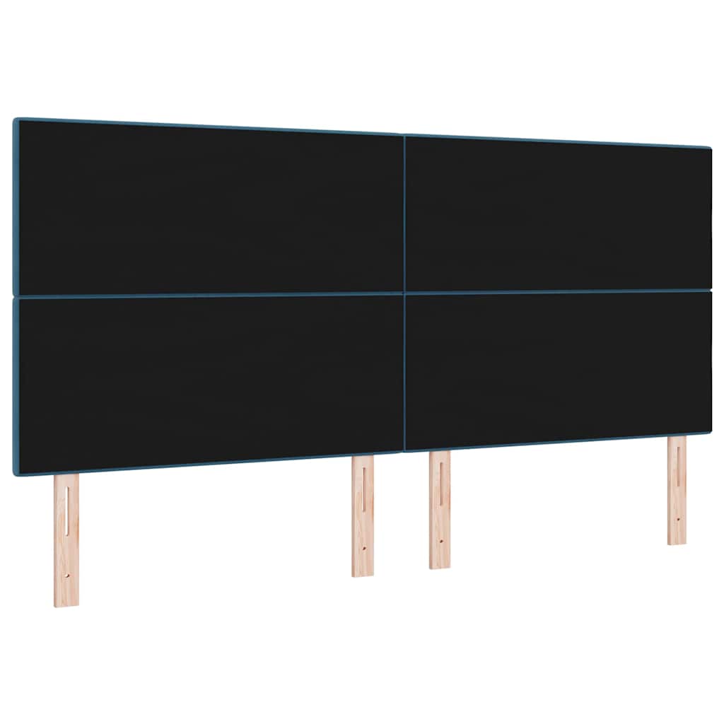 LED glava kreveta s LED trakama Plava 200 cm Baršun