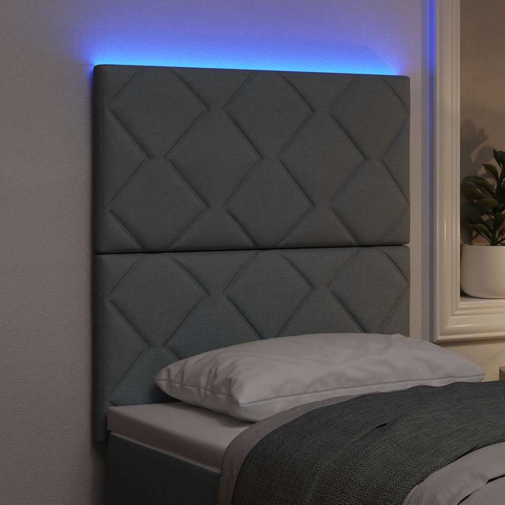 LED glava kreveta Svijetlo siva 80 cm tkanina