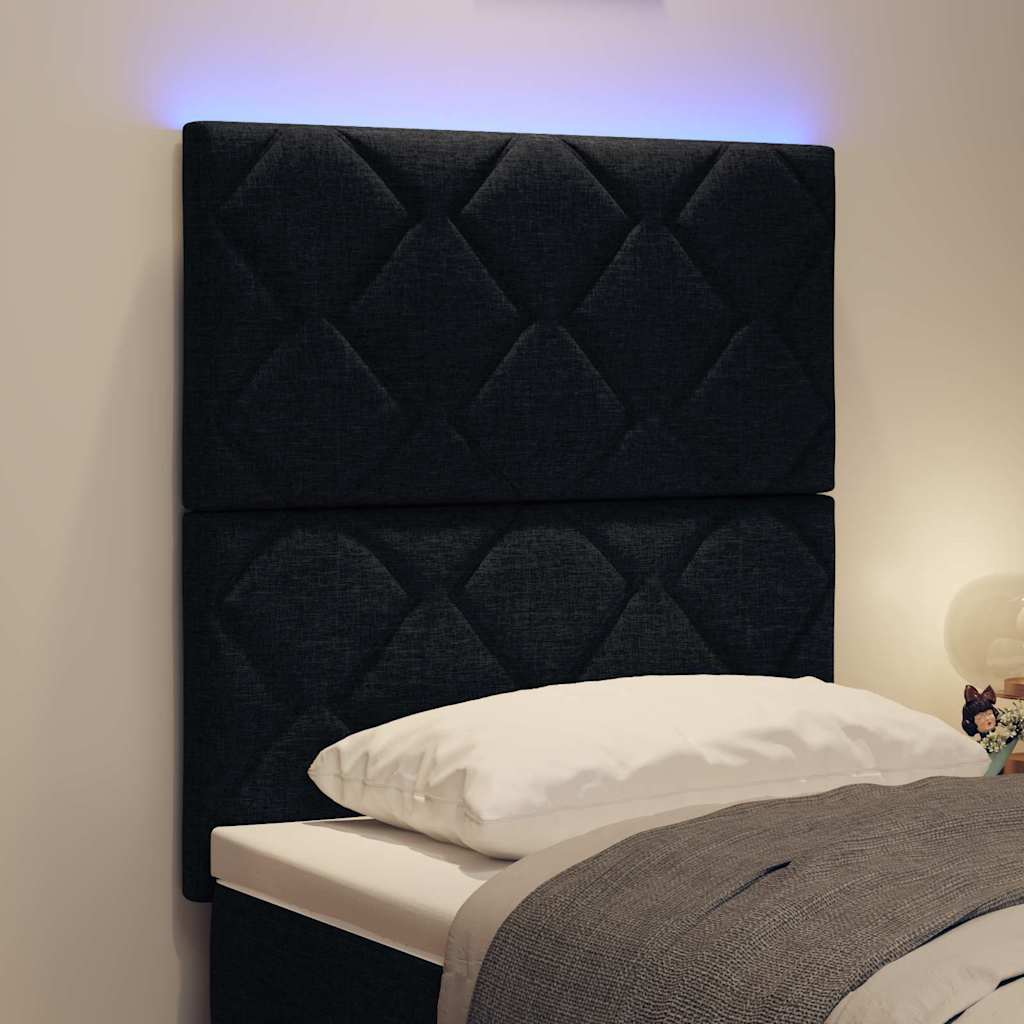 LED glava kreveta Crna 80 cm tkanina
