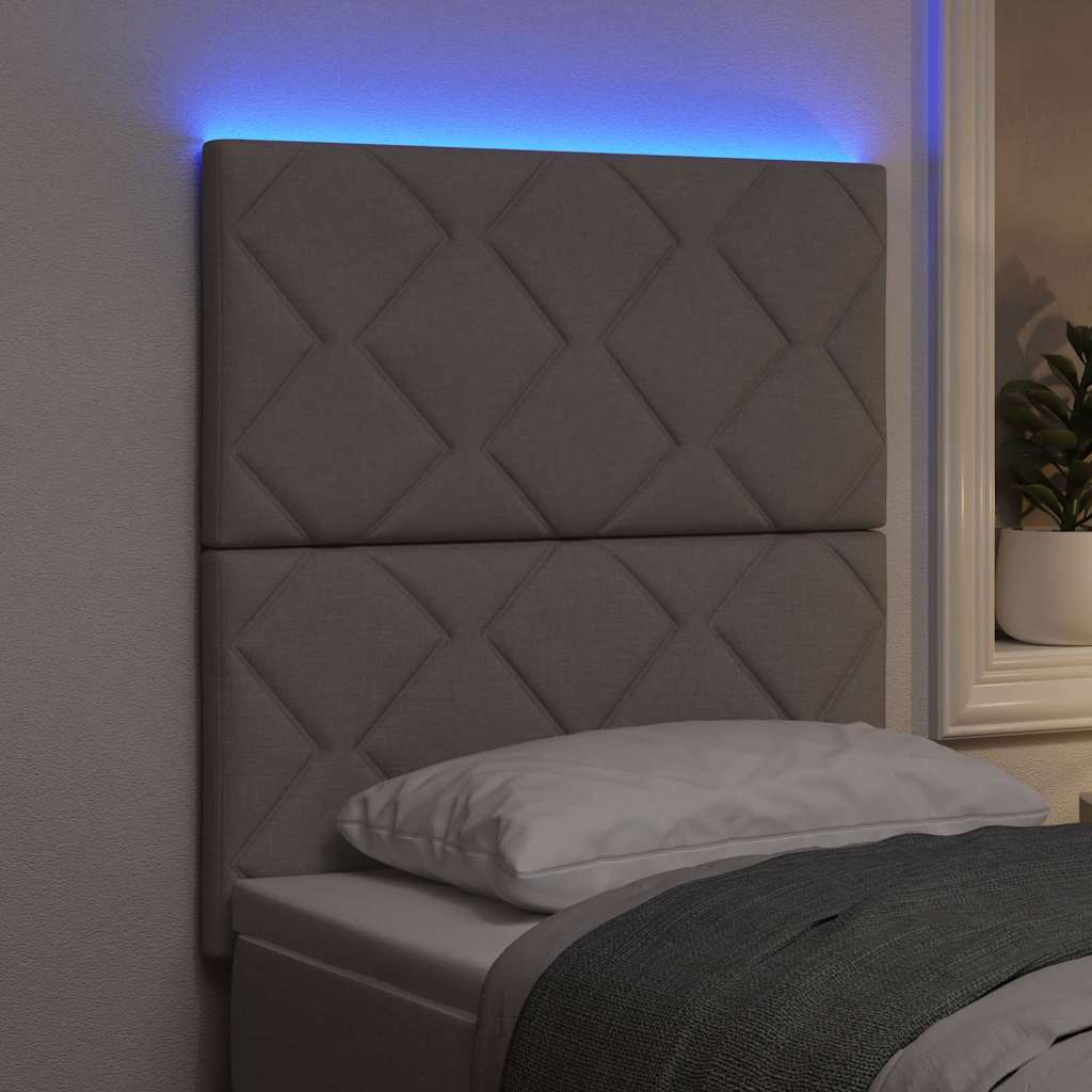 LED glava kreveta Sivo-smeđa 80 cm tkanina