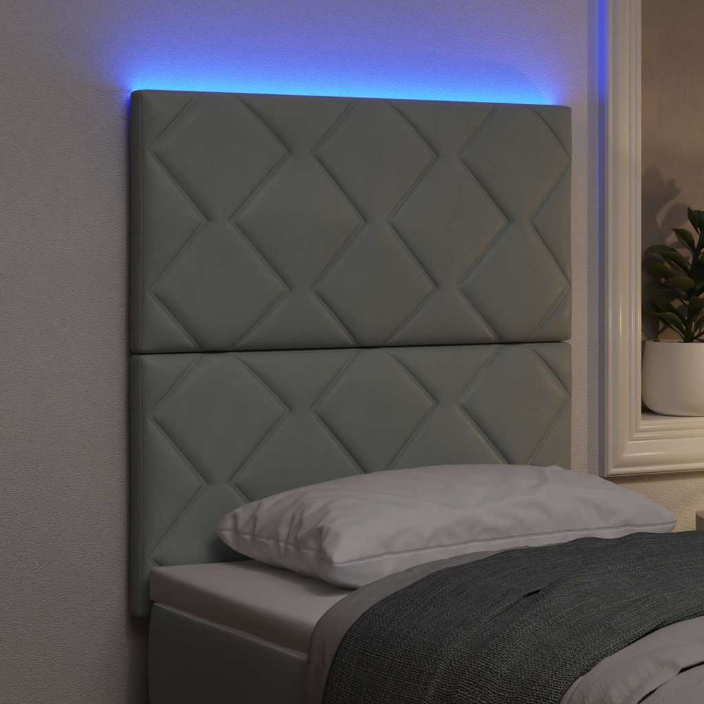 LED glava kreveta Svijetlo siva 80 cm Baršun