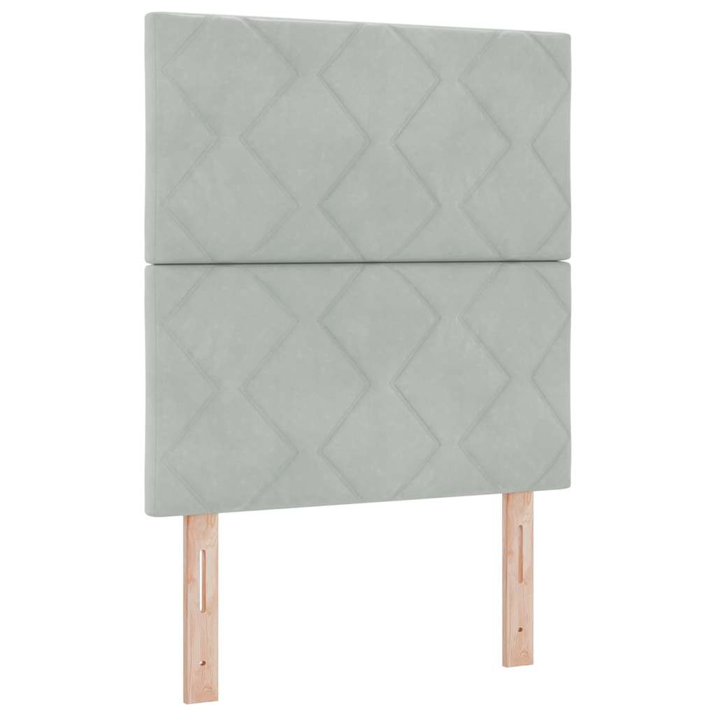 LED glava kreveta Svijetlo siva 80 cm Baršun