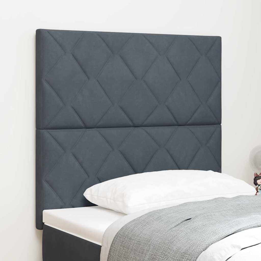 LED glava kreveta Tamno siva 90 cm Baršun