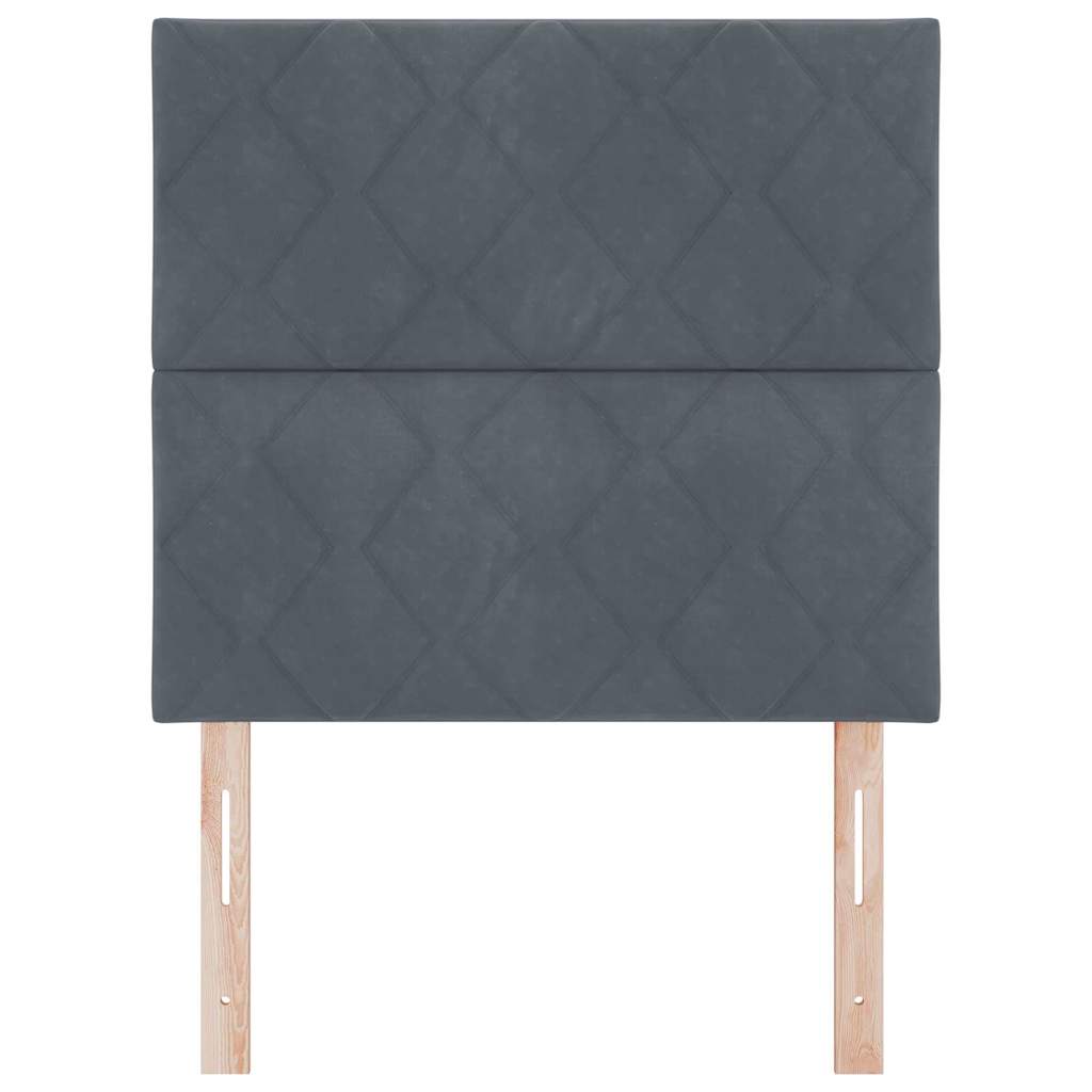 LED glava kreveta Tamno siva 90 cm Baršun