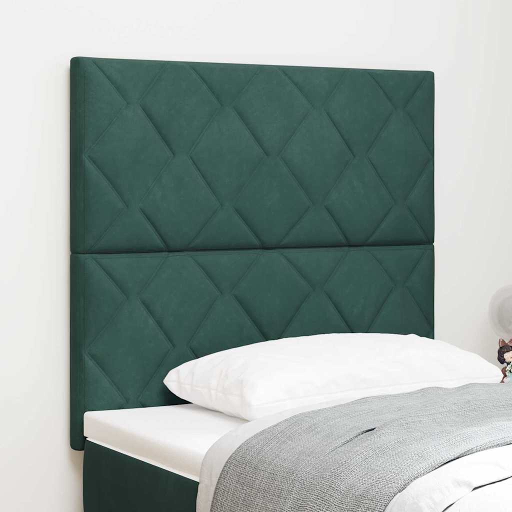 LED glava kreveta Tamnozelena 90 cm Baršun