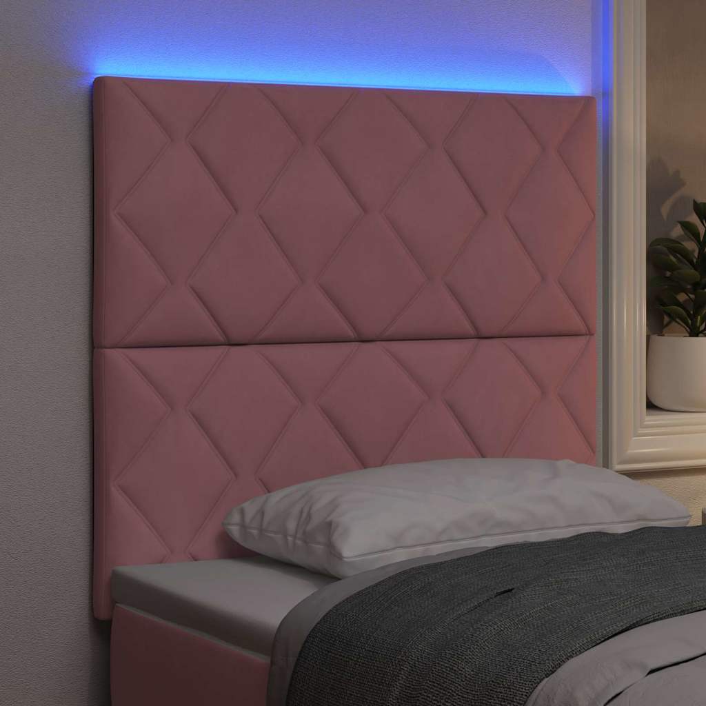 LED glava kreveta Ružičasta 90 cm Baršun