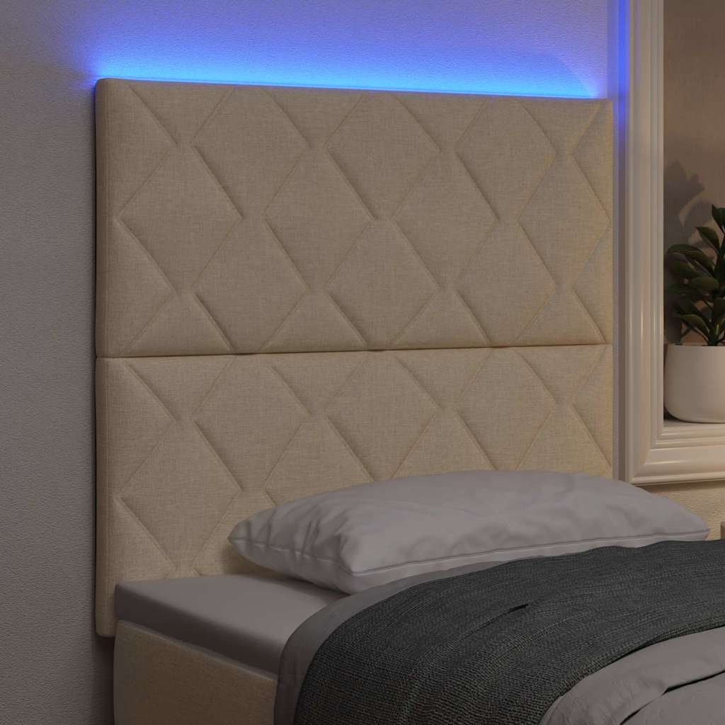 LED glava kreveta Krema 100 cm tkanina