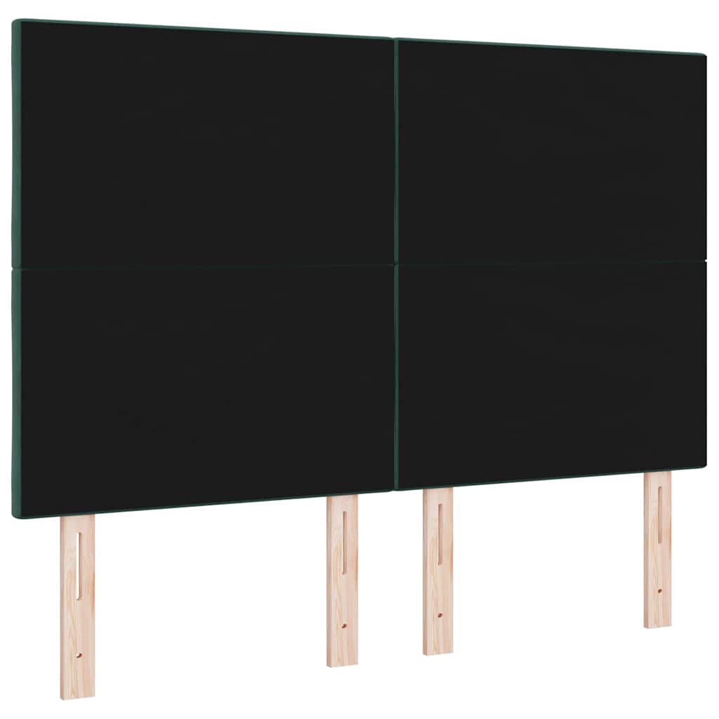 LED glava kreveta Tamnozelena 160 cm Baršun