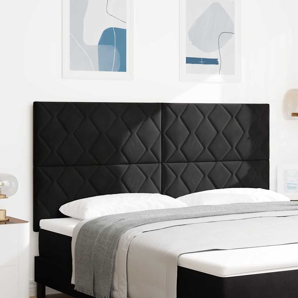 LED glava kreveta Crna 180 cm Baršun