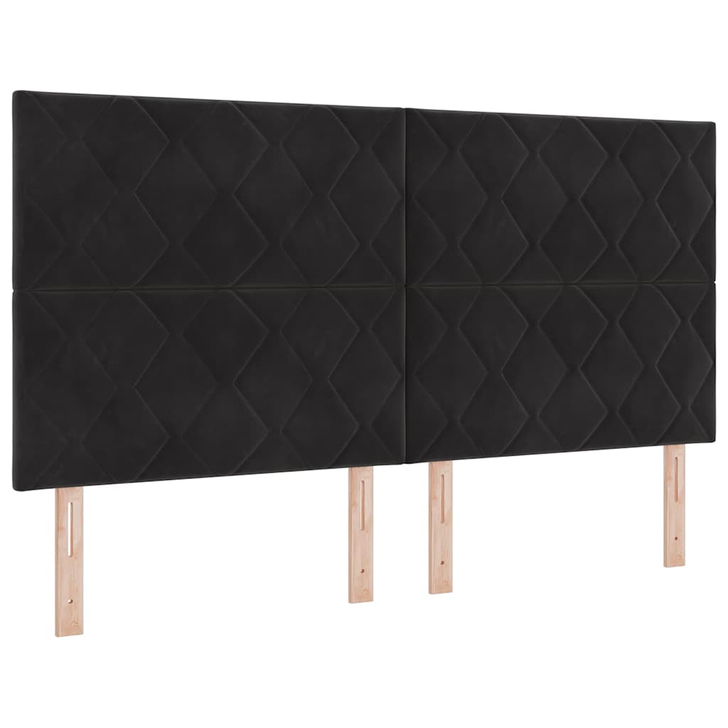 LED glava kreveta Crna 180 cm Baršun