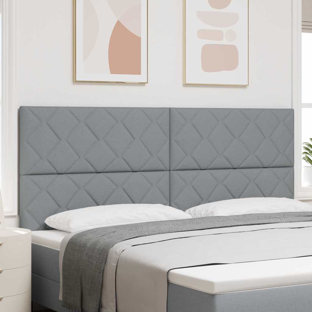 LED glava kreveta Svijetlo siva 200 cm tkanina